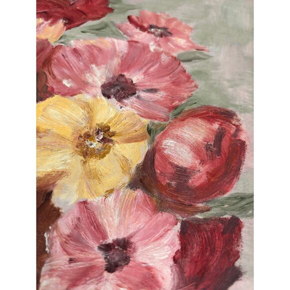 VTG Oil Painting Signed Flower Vase Framed MCM 80s Still Life Original Floral - Picture 6 of 10